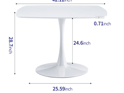 Table Mid-Century Dining Table For 4-6 People With Round Table Top, Pedestal Dining Table, End Table Leisure Coffee Table