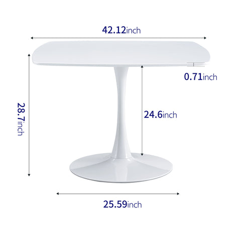 Table Mid-Century Dining Table For 4-6 People With Round Table Top, Pedestal Dining Table, End Table Leisure Coffee Table