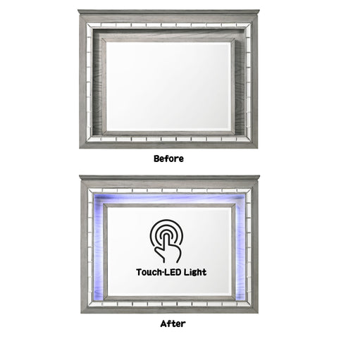 Antares - Mirror With LED - Light Gray