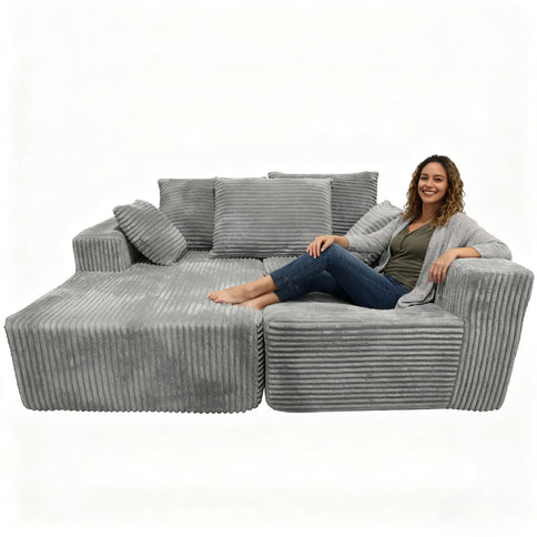 Corner Combination Sofa Sectional Couch With Soft Fabric