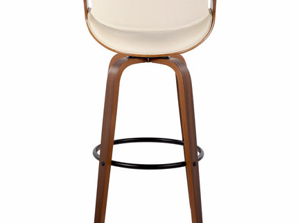 Symphony - Mid Century Modern Fixed Height Barstool With Swivel And Round Footrest (Set of 2)