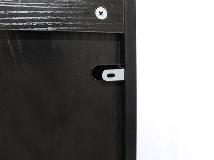 Fluted Coffee Bar Cabinet With Mini Fridge Space & Charging Station