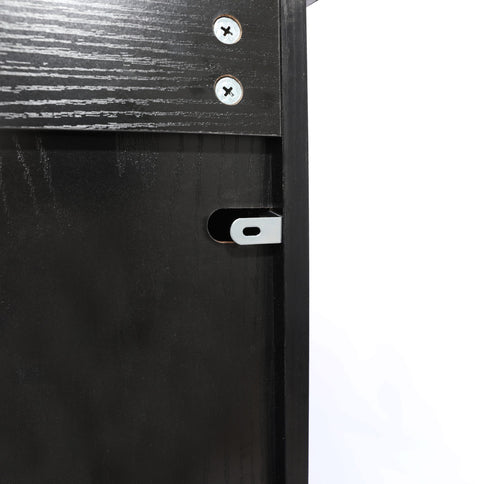 Fluted Coffee Bar Cabinet With Mini Fridge Space & Charging Station