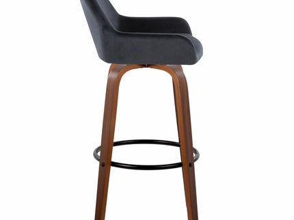 Daniella - Contemporary Fixed Height, Barstool & Swivel And Round Footrest (Set of 2)