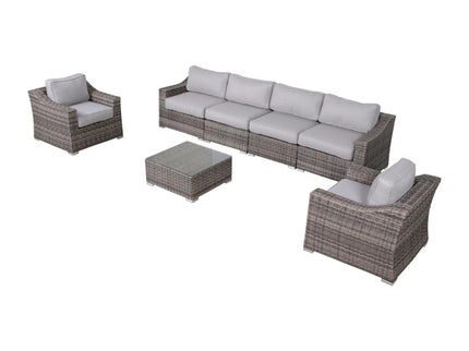 Outdoor Wicker Conversation Set With Cushions, All Weather
