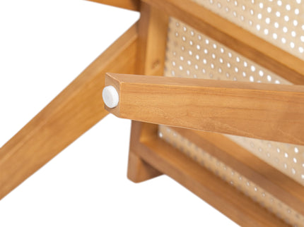 Chandigarh Arm Dining Chair With Natural Cane Design (Set of 2)