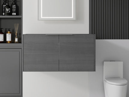Floating Bathroom Vanity Cabinet With Soft Close Double Doors, Spacious Interior Storage, Wall Mounted, Cabinet Only