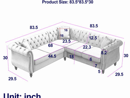 Streamline Modern L-Shaped Corner Sofa