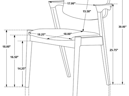 Modern Dining Chair And Zigzag Arm Design (Set of 2)