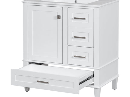 Bathroom Vanity, Modern Bathroom Cabinet With Sink Combo Set, Bathroom Storage Cabinet With A Soft Closing Door And 3 Drawers, Solid Wood Frame