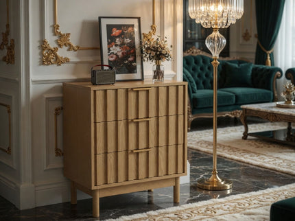 Fluted 3 Drawer Dresser