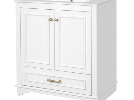 Bathroom Vanity With Sink, Cabinet & 2 Soft Closing Doors & Adjustable Shelf