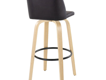 Toriano - Contemporary Fixed Height Barstool Swivel And Round Footrest (Set of 2)