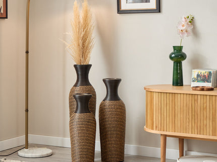 Classic And Neat Floor Vase, High Independent Flower Stand (Set of 3)