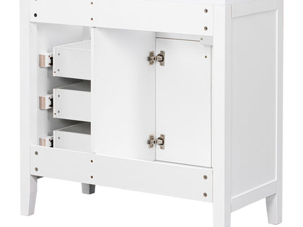 Modern Bathroom Vanity With Sink, Freestanding With Drawers And Doors