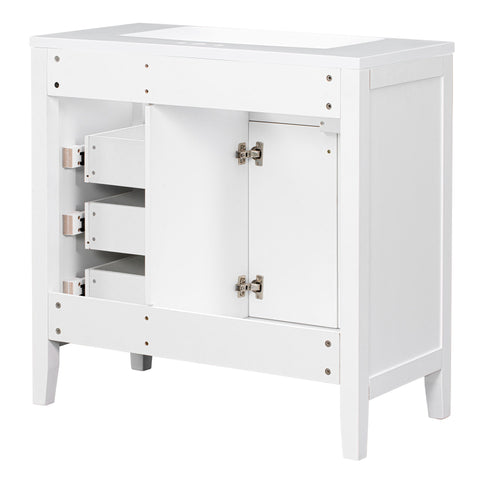 Modern Bathroom Vanity With Sink, Freestanding With Drawers And Doors