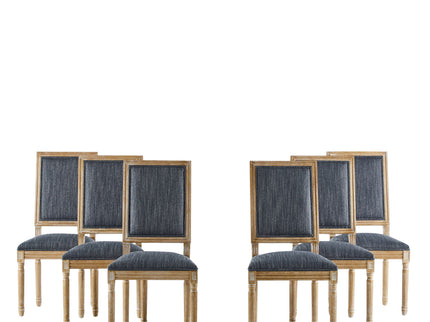French Country Style Dining Chair With Upholstered Seating And Fluted Legs