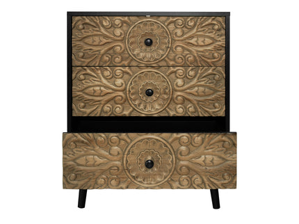 3 Drawer Cabinet, Suitable For Bedroom - Black