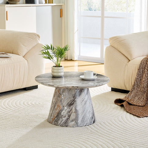 Circular Coffee Table With Adjustable Feet
