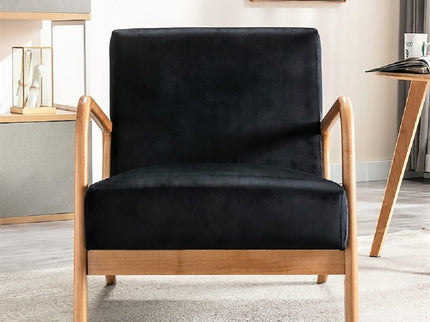 Classic Mid-Century Modern Accent Chairs, Open Framed Armchair With Cushioning