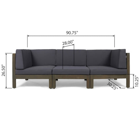 Oana - 3 Piece Sofa Set With Water Resistant Cushions