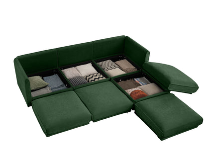 Contemporary Elegant Sofa With Storage And Ottoman