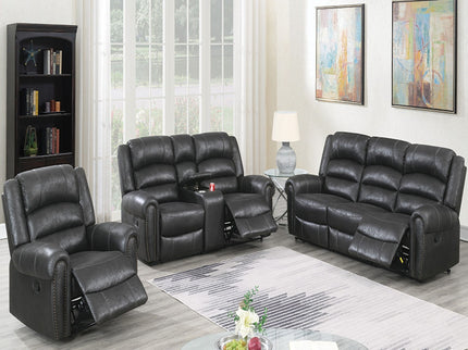 Power Reclining Loveseat With USB Port And Cup Holder Console - Black