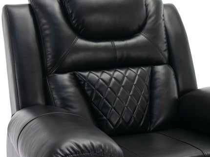 Home Theater Seating Manual Recliner Chair, Led Light Strip For Living Room - Black