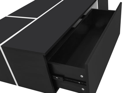 Extendable Coffee Table With 2 Hidden Storage Space And 2 Drawers For Living Room
