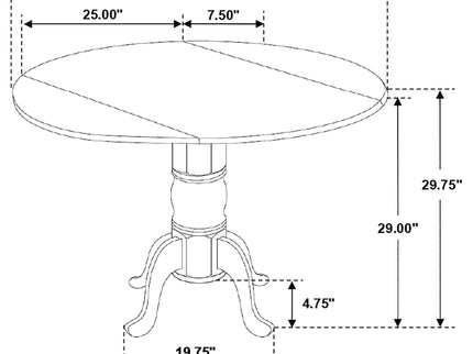 Round Dining Table With Drop Leaf Pedestal Base, Expandable Top - Natural