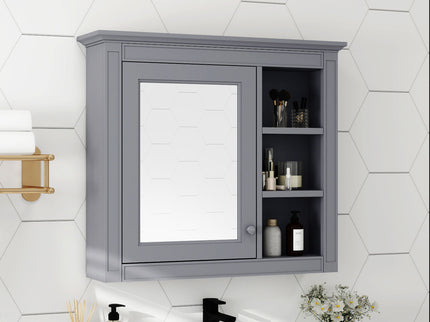 Wall Mounted Medicine Cabinet With Mirror And 3 Open Shelves