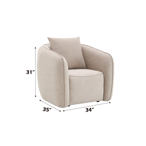 Keith - Chair With 1 Matching Color Toss Pillows