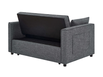 Sienna - Tufted Convertible Sleeper Sofa With Chaise - Gray