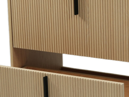 Bathroom Vanity With Ceramic Sink, Fluted Design