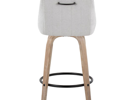 Hannah - Transitional Fixed Height Counter Stool With Swivel With Round Footrest (Set of 2)