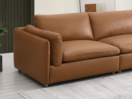 Brighton - Top Grain Modular Sectional - Brown