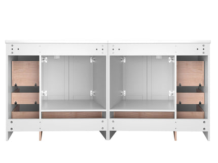 Shaker Free Standing Bathroom Vanity Cabinet & Sink, Soft Close Drawers, Soft Close Doors