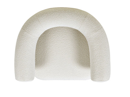 Fuji - Mid Century Modern Barrel Accent Arm Chair - Ivory White