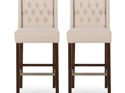 Solstara - Upholstered Dining Barstool With Button Tufted And Wing Back