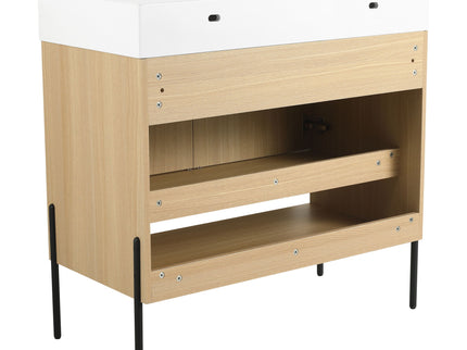 Modern Bathroom Vanity Combo With Single Resin Sink And Storage Cabinet