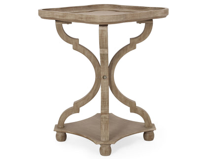French Country Accent Table With Hourglass Design - Natural