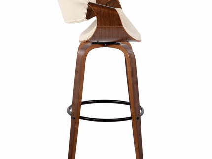 Symphony - Mid Century Modern Fixed Height Barstool With Swivel And Round Footrest (Set of 2)