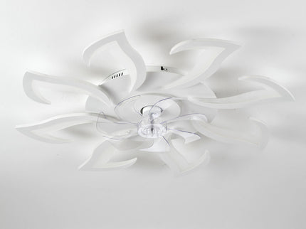 Flower Ceiling Fan With Remote Controlled LED Light, Flush Mount DC Motor Fan
