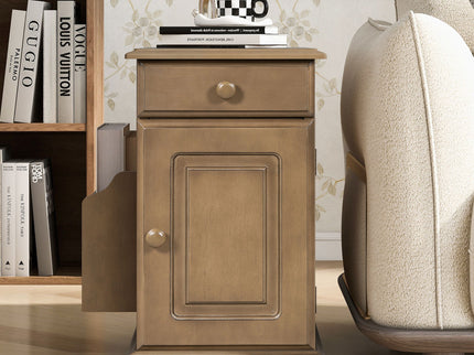 Vintage Flip Top Side Table With USB Ports
