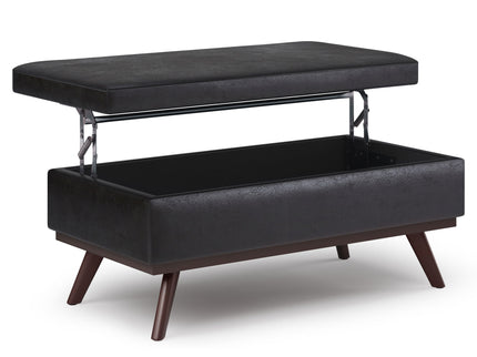 Owen - Lift Top Large Coffee Table Storage Ottoman, Mid Century Style