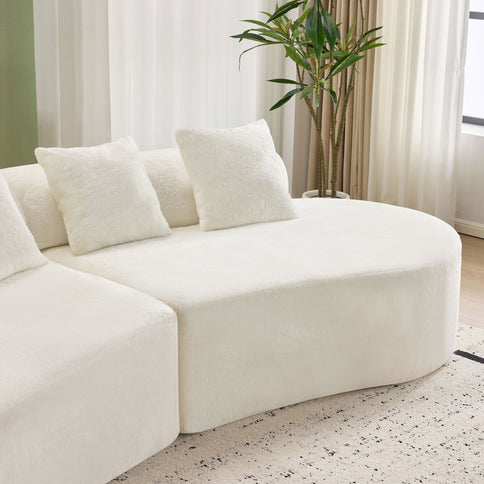 Modern Curved Sofa With Pillows