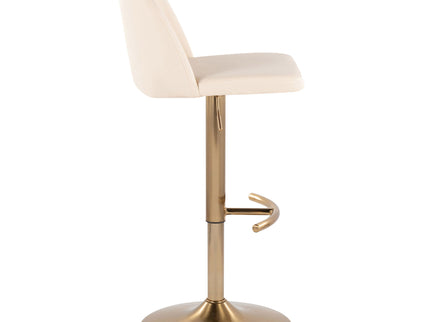 Toriano - Contemporary Adjustable Barstool With Swivel With Rounded T Footrest (Set of 2)