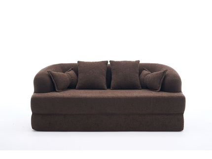 Foldable Sofa Bed, Boneless Couch Convertible Sleeper With 4 Pillows