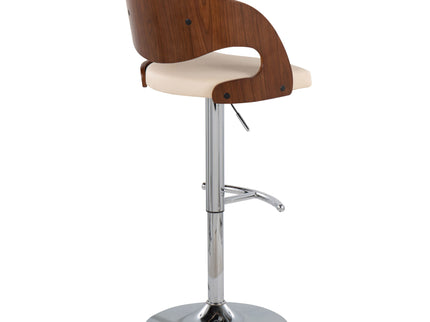 Pino - Mid Century Modern Adjustable Barstool & Swivel With Rounded T Footrest (Set of 2)