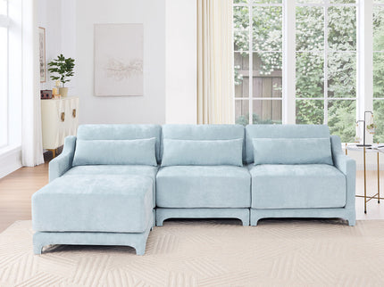 Stylish Sofa With Ottoman And Lumbar Pillows, Ergonomic Design